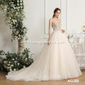 sleeveless halter beaded wedding dress long trailing bright silk bridal gown